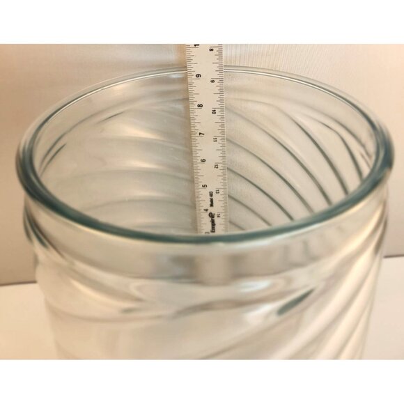 Large Swirled Glass Vase - Cylindrical Shape For Terrarium Or DIY Decor - Picture 4 of 11